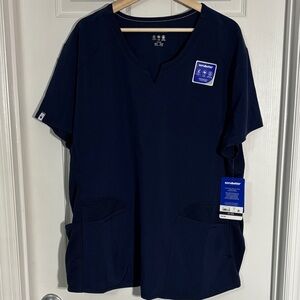 Lot of 2 Scrubstar Womens Antimicrobial Premium Performance Notch Neck Tops 3X